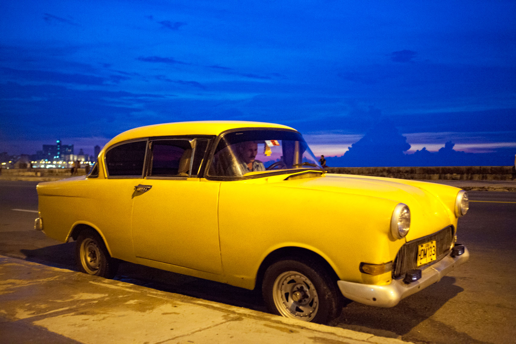 Malecón, Havana, Cuba, Taxi, 